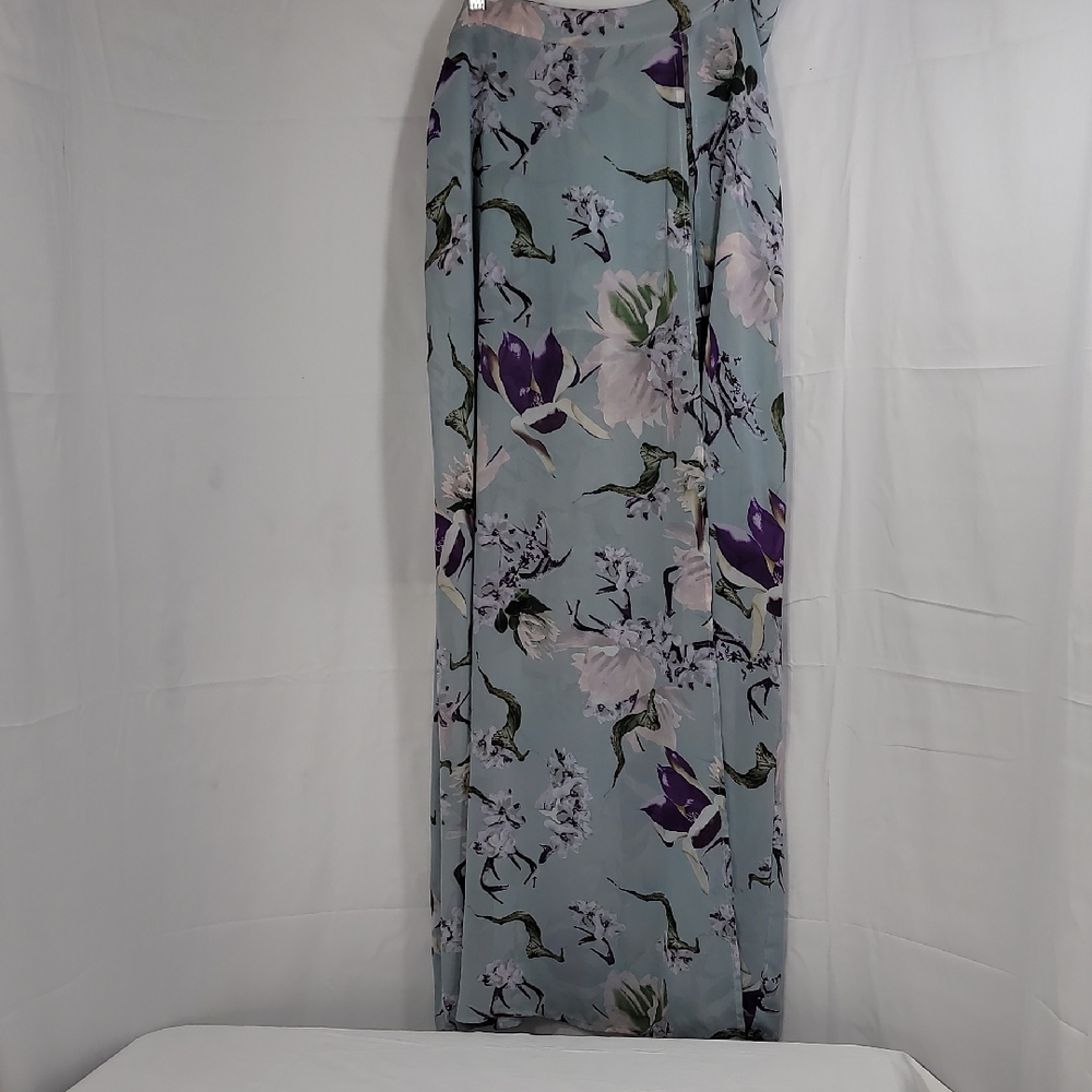 Windsor Floral Maxi Skirt - Light Blue and Purple